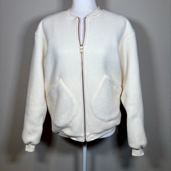 GYMSHARK X WHITNEY SIMMONS Cream Reversible Bomber-Style Jacket Size XS - Picture 3 of 16